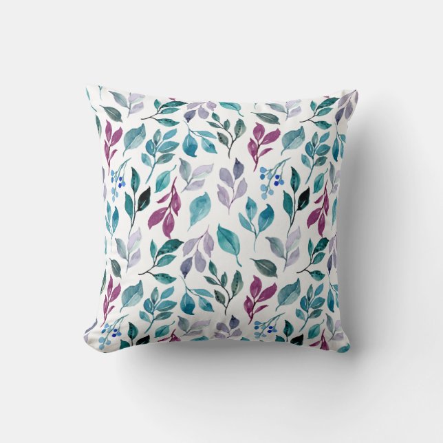 Majestic Tropical Leaves Throw Pillow (Front)