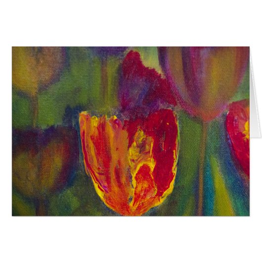"Majestic Tulip" impressionist art Cards (Front Horizontal)