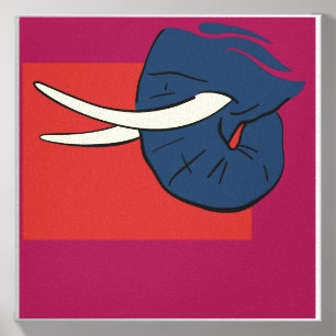 Majestic Tusk – Minimalist Elephant Art on Multi Canvas Photo Tile