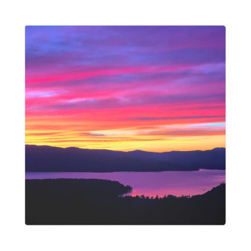 Majestic Twilight Sunset over Newfound Lake Metal Print