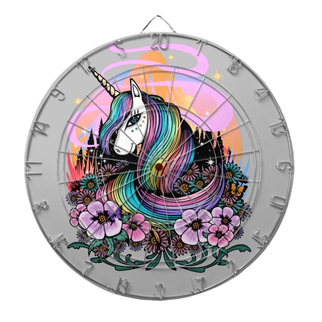 Majestic Unicorn Dart Board (Front)