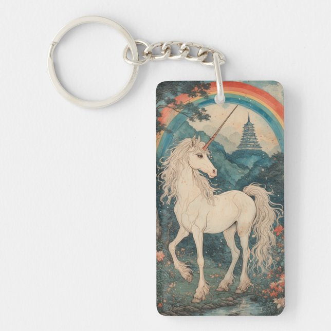 Majestic Unicorn - Japanese Style Keychain (Front)