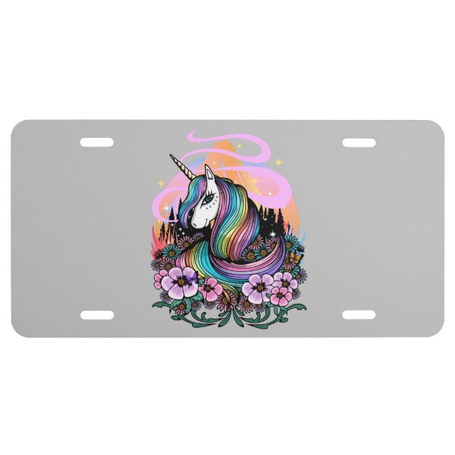Majestic Unicorn  License Plate (Front)