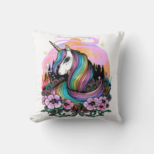 Majestic Unicorn Throw Pillow