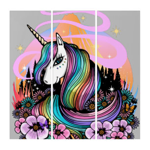 Majestic Unicorn Triptych