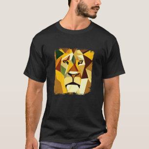 Majestic Vector Lion Head with Cool Artwork T-Shirt