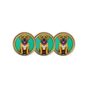 Majestic Vibrant Dog Portrait Golf Ball Marker