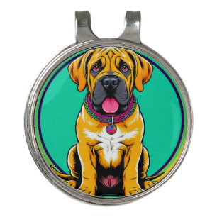 Majestic Vibrant Dog Portrait Golf Hat Clip