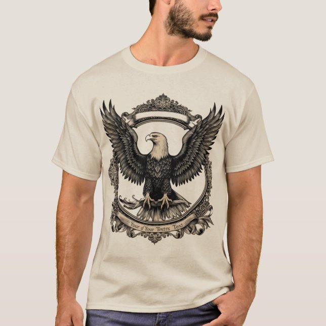 Majestic Vintage Eagle Engraving T-Shirt (Front)