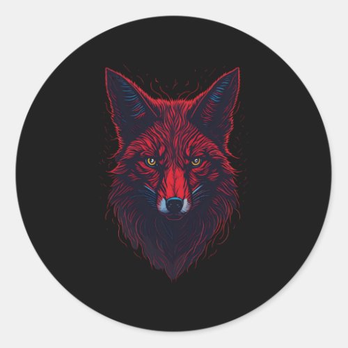 Majestic Vule Illustration Sharp_Eyed Red Fox Classic Round Sticker