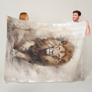 Majestic Walking Lion Fleece Blanket