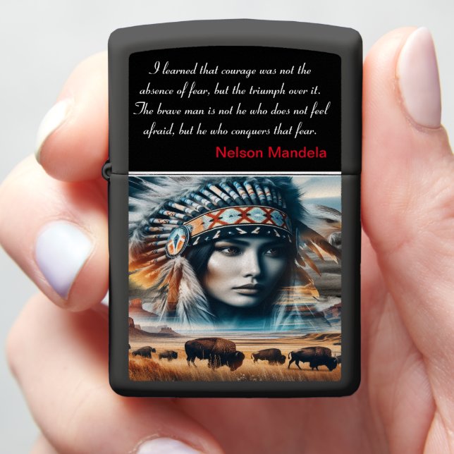 Majestic Warrior Sunset  Zippo Lighter (In Hand)