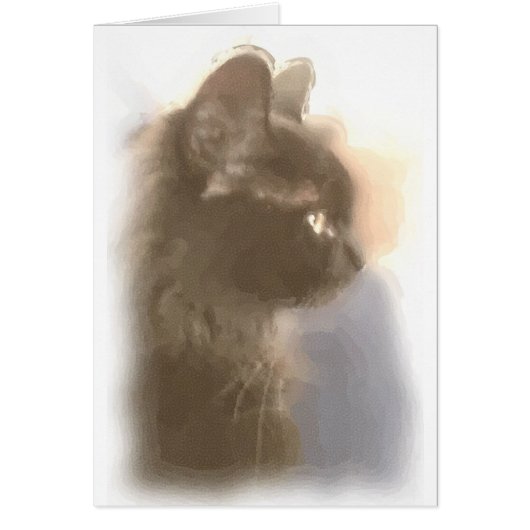 Majestic watercolor black cat cards (Front)