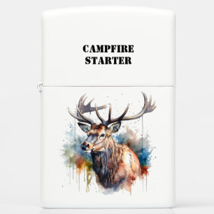 Majestic Watercolor Elk Portrait, custom Zippo Lighter