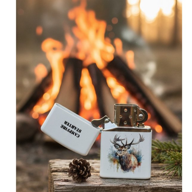 Majestic Watercolor Elk Portrait, custom  Zippo Lighter (Creator Uploaded)