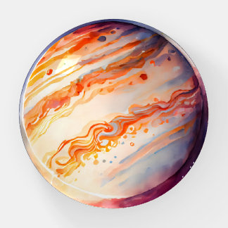 Majestic Watercolor Jupiter Art Button Paperweight