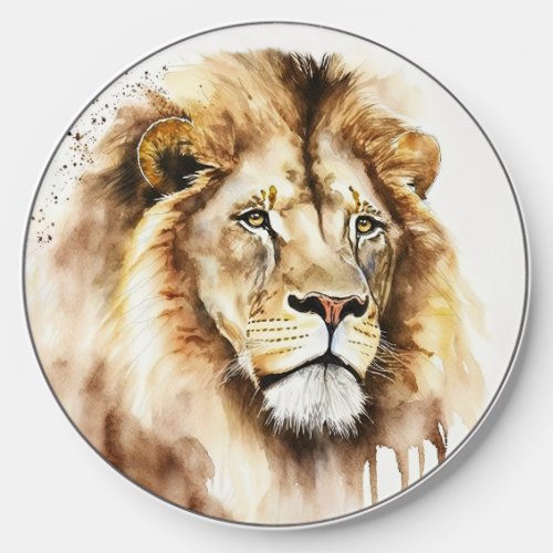 Majestic Watercolor Lion Wireless Charger