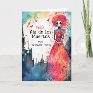 Majestic Watercolor Memories: Dia de Muertos Holiday Card