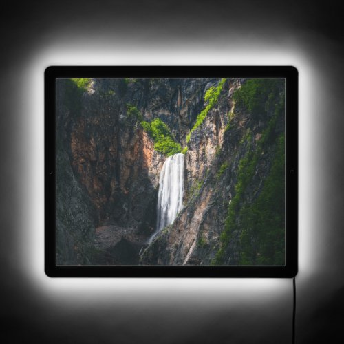 Majestic waterfall Boka in spring glory LED Sign