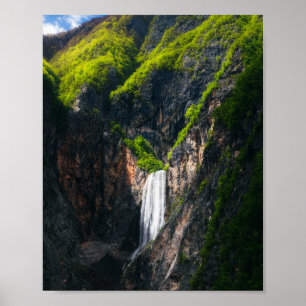Majestic waterfall Boka in spring glory Poster
