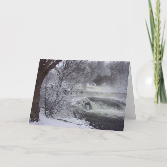 Majestic Waterfall Spiritual Christmas Card (Front)