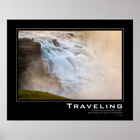 Majestic Waterfall Travel Inspiration Poster