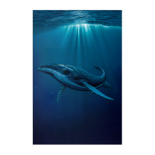 Majestic Whale in the Deep Blue Sea Acrylic Print