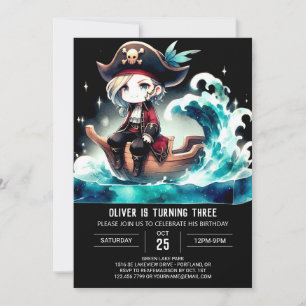 Majestic Whimsical Pirate Birthday Invitation