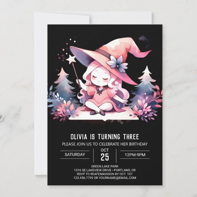 Majestic Whimsical Wizard Birthday Invitation (Front)