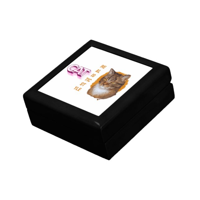 Majestic Whiskers — Golden Gaze Cat Portrait Gift Box (Side)