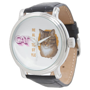 Majestic Whiskers — Golden Gaze Cat Portrait Watch