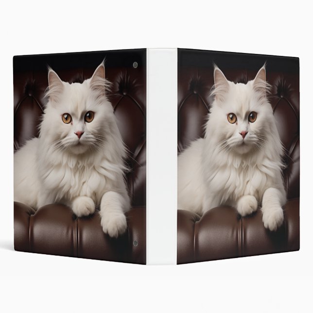 Majestic white cat 3 ring binder (Background)