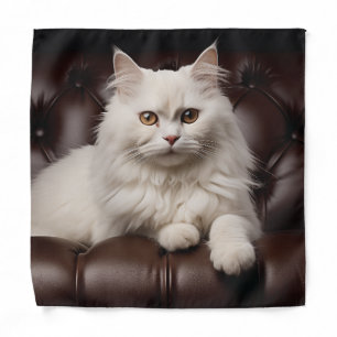 Majestic white cat bandana