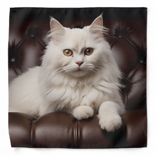 Majestic white cat bandana