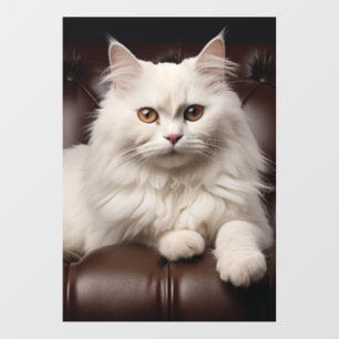 Majestic white cat floor decals