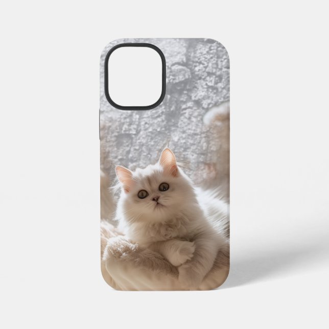 Majestic white cat iPhone case (Back)