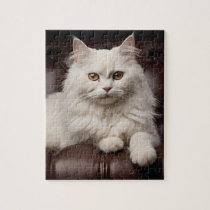Majestic white cat jigsaw puzzle