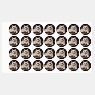 Majestic white cat kids' labels