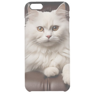 Majestic white cat clear iPhone 6 plus case