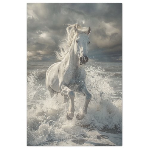 Majestic White Horse Decoupage  Tissue Paper