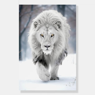 Majestic White Lion in Winter Wonderland Design Foam Board