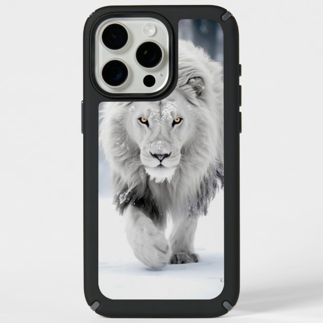 Majestic White Lion in Winter Wonderland Design Speck iPhone Case (Front)