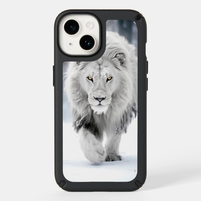 Majestic White Lion in Winter Wonderland Design Speck iPhone Case (Front)