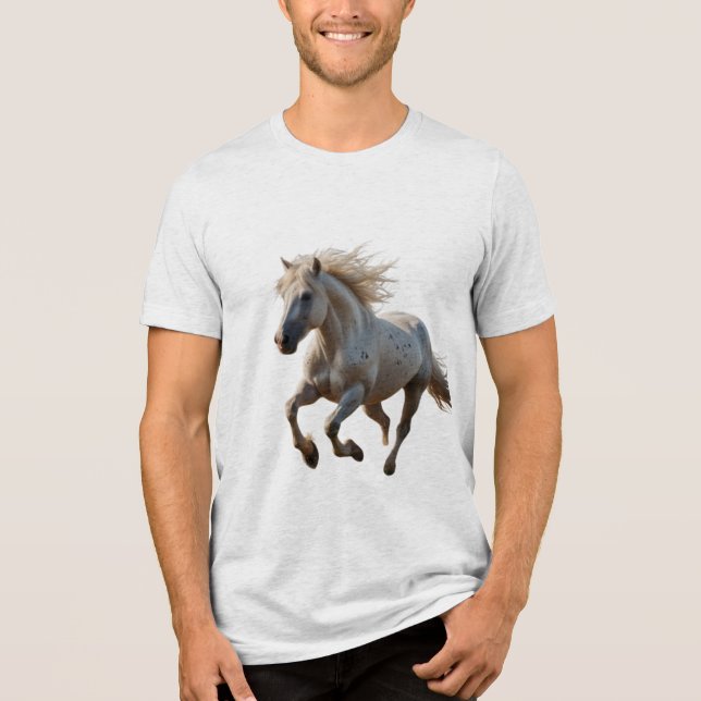 Majestic White Stallion  Tri-Blend Shirt (Front)