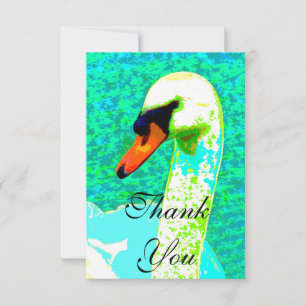 Majestic White Swan Head Thank You Card