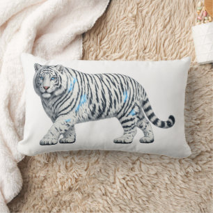 Majestic White Tiger Artistic Lumbar Throw Pillow