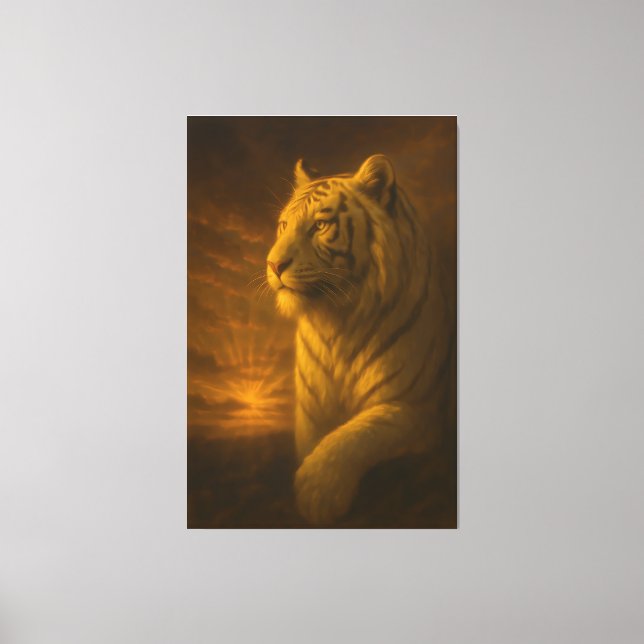 Majestic White Tiger – Fine Art Canvas Print (Front)
