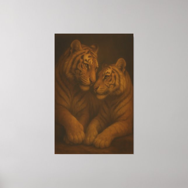 Majestic White Tiger – Fine Art Masterpiece Painti Canvas Print (Front)