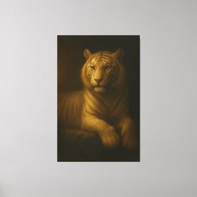 Majestic White Tiger – Fine Art Premium Canvas Print (Front)