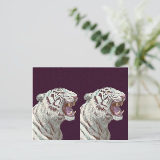 Majestic White Tiger – Postcard Design (Standing Front)